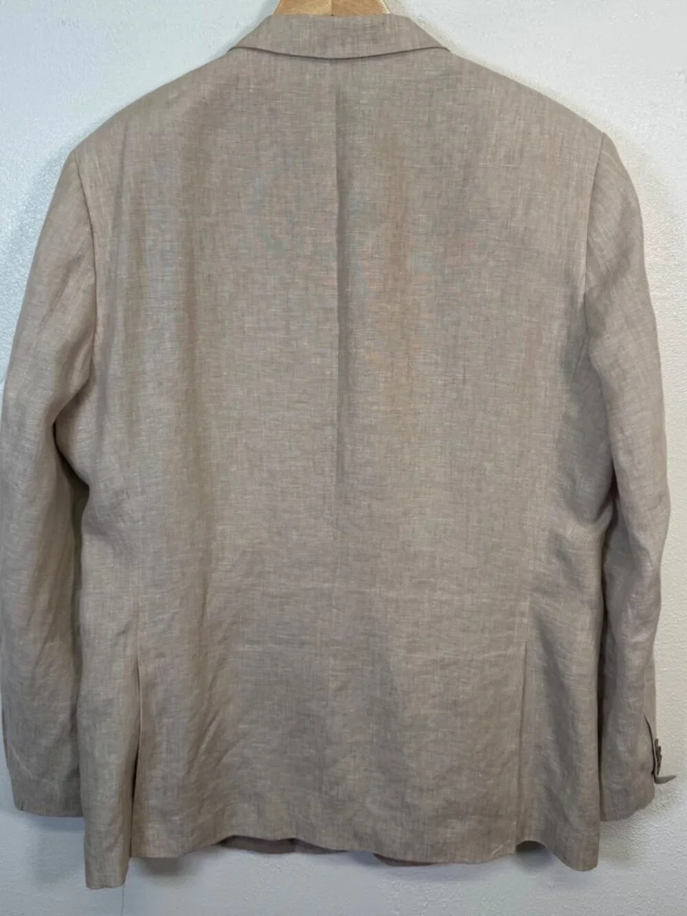 Tommy Hilfiger 44L Tan Linen Sport Coat Modern Fit Summer Wedding Blazer Preppy